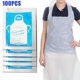 thumbnail image 1 of 100 unidades de delantales de plástico desechables delantales de polietileno fuerte Eco Flat Pack Blanco Nuevo Afortunado Sencillez, 1 of 5