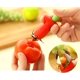 thumbnail image 2 of 2x extractor de tallos de fresa, extractor de tallos para frutas y verduras blandas, extracción fácil de tallos (02 piezas - extractor de tallos - rojo), 2 of 5