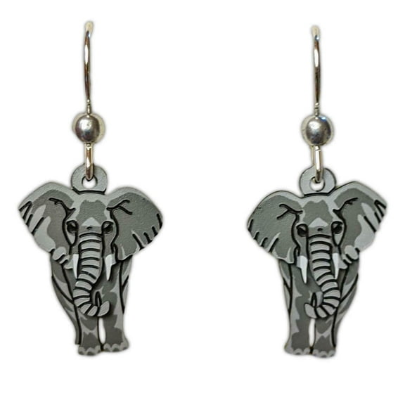 AFRICAN ELEPHANT Hypo-Allergenic Earrings, Sterling Silver Plated, by Sienna Sky