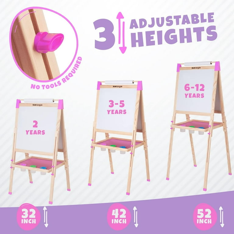 Art Easel for Kids - 100+ Accessories Double Sided Wooden Kids