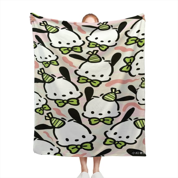 Cartoon Throw Sanrio Blanket for Couch and Bed, Soft Cozy Flannel Blankets, Lightweight Fuzzy Plush Warm Throws for All Seasons