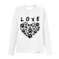 thumbnail image 4 of Women's Graphic Long Sleeve Tops Funny Print Crew Neck Casual Loose Sweatshirts Valentine Day Tee Gift to Ladies(White,S), 4 of 5