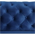 thumbnail image 4 of Morden Fort Modern Contemporary 2 Piece of Accent Chair and Loveseat with Deep Button Tufting Dutch Velvet, Solid Wood Frame and Iron Legs-Navy Blue, 4 of 7