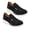 Black, variant on Porfeet Women Casual Magic Tape Zipper Wedge Shoes Anti Skid Platform Sneakers Footwear,Black 35