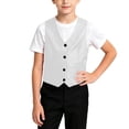 thumbnail image 4 of Odeerbi Chaqueta de Traje de Niños Con Cuello En V Chaqueta de Botón Con Bolsillos Chaqueta de Vestido Formal Para La Fiesta de Boda, 4 of 7