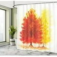 thumbnail image 5 of Ambesonne Tree Shower Curtain, Fall Snowy Winter Pine, 69"Wx84"L, Yellow Orange, 5 of 5
