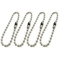 thumbnail image 1 of 200PC Long Bead Connector Clasp Ball Chain Keychain Tag Key Rings Adjustable Antiqued Metal Bead Steel Chain (Silver), 1 of 7