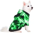 thumbnail image 2 of Fotbe Green Tie Dye Sudadera con Estampado para Perros Pequeños – Suéter con Capucha para Mascotas, Tela Suave de Forro Polar con Bolsillo-XX-Large, 2 of 7