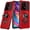 Red, variant on TJS for TCL K32 5G / K33 5G Phone Case, Military Grade Robotic Magnetic Support Car Mount Metal Ring Holder Kickstand Cover (Red)
