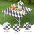 thumbnail image 4 of Gray and White Checkerboard Checkered Pattern Square Fitted Tablecloth with Elastic Edge,Square Table Cover,Washable Elastic Table Cover for Home Kitchen Party Decor 36"x36", 4 of 6