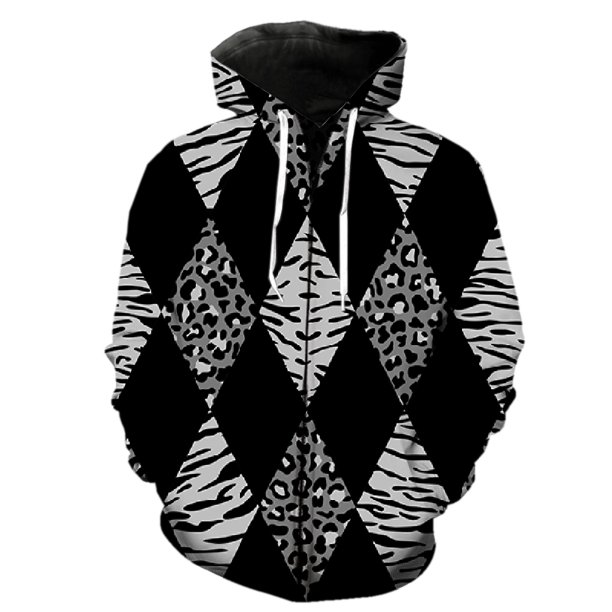 Sudadera con capucha y cremallera con estampado animal abstracto para hombre, estilo casual, para adolescentes, estilo hip hop, divertida, unisex, con capucha, chaquetas y tops geniales.