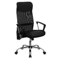 thumbnail image 1 of High Back Black Leather and Mesh Swivel Task Chair with Arms, 1 of 9