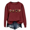 thumbnail image 3 of Christmas Sweatshirt Long Sleeve Crewneck Sweatshirt Festive Holiday Print Pullover Top Cozy Soft Casual Fashion Tunic Blouse For Seasonal Party Celebration And Daily Wear Christmas Sweater, 3 of 4