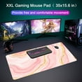 thumbnail image 4 of Desk Mat,Large Mouse Pad 35''×15.6''×0.12'' XXL Extended Gaming Mouse Pad Mat with Non-Slip Base Stitched Eges Mousepad for Computer,Office,Keyboard and Laptop - Pink Golden Marble, 4 of 6
