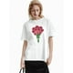 thumbnail image 1 of Valentine's Day Flower Print T-Shirt For Men And Women Round Neck Cotton Short Sleeve Sports T-ShirtCamisetas de verano para mujer, manga corta, cuello redondo, casual, lindo, con gráficos, camisetas, 1 of 7