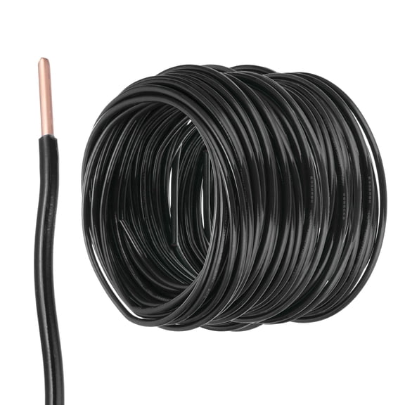 Uxcell 200 Feet Electrical Wire Insulated Solid Copper 14AWG Hook Up Wire Cable, Black