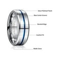 thumbnail image 3 of NUNCAD Men's 8mm Tungsten Ring Grooved Carbide Matte Finish Beveled Edge Wedding Band Size 6 to 14, 3 of 5