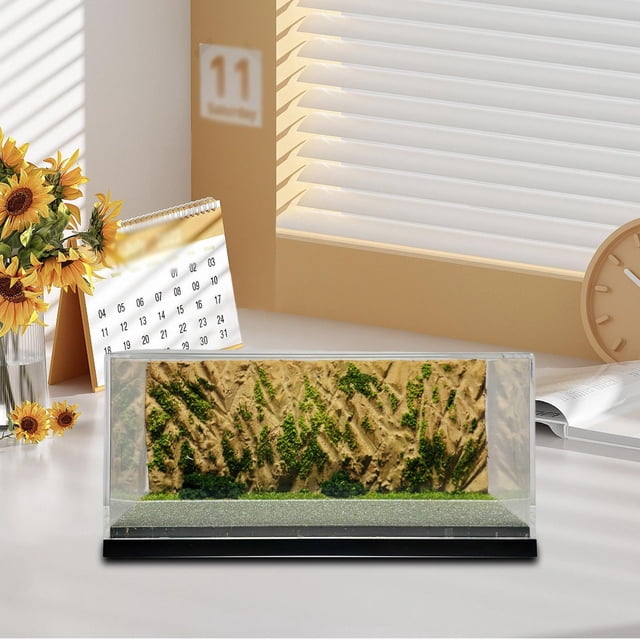 Vitrina de acrílico para maquetas de coches a escala 1/64, organizador de almacenamiento, escena de montaña en miniatura para figuras de acción,