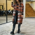 thumbnail image 6 of LWITHSZG Long Jackets for Women Dressy Casual Long Sleeve Button Down Plaid Shacket Going Out Tops Fall Winter Fashion Trench Coat with Pockets Size L, 6 of 6