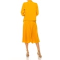 thumbnail image 4 of Women's 2-Piece Open Front Blazer and Matching Midi A-Line Skirt Set Mustard S, 4 of 7