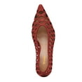 thumbnail image 3 of XYD Women Closed Pointed Toe Woven Pumps Slip on Chunky Heels Breathable Cutouts Dress Office Shoes Size 11.5 Firebrick, 3 of 4