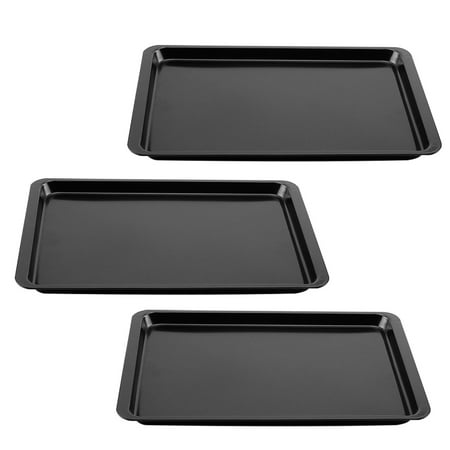 

Kironypik 3pcs Non-stick Baking Tray Home Bakery Rectangle Cookies Biscuit Baking Pan Dish