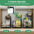 thumbnail image 3 of Under Sink Organizer 2 Packs, Pull Out Kitchen Sink Organizer, 2 Tier Slide Out Kitchen Organizers and Storage Bathroom Under Cabinet Storage Shelf, Black, 3 of 7