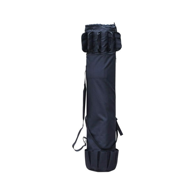 Estuche para caña de pescar, portátil, protector, para equipo de pesca, bandolera Negro