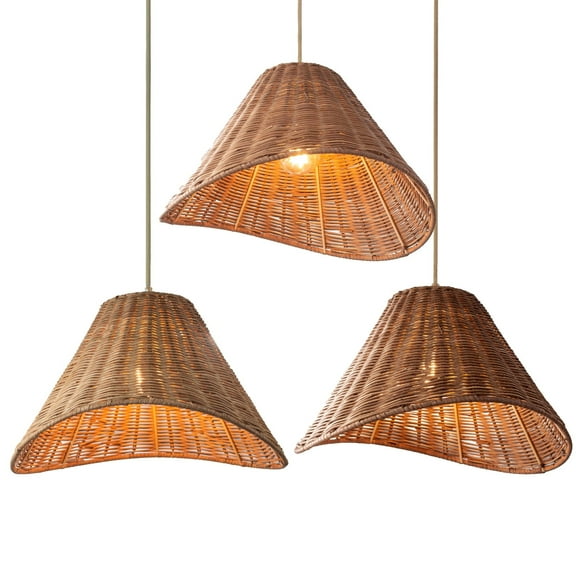 3 Pieces Lamp Shades rattan"Bell"Design  For Pendant Chandeliers  Replacement Shades
