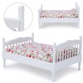 thumbnail image 2 of Mini Doll House Bedroom Bed Model - White Furniture Toy, 2 of 11