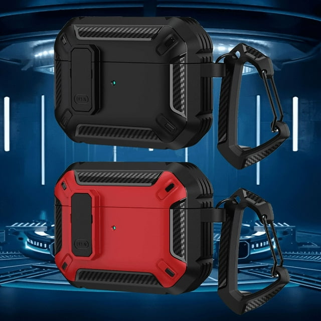 AMERTEER 2-Pack Compatible with for airpods Pro 2nd Gen/1st Gen for AirPods 1 2 3 4 Protective Case with Safety Lock Anti-Scratch Anti-Drop Auto-Eject Full Protection Earphone Ca
