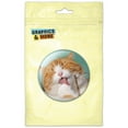 thumbnail image 1 of Orange White Cat Licking Paw Pinback Button Pin Badge, 1 of 2