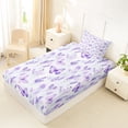 thumbnail image 4 of Erosebridal Kawaii Purple Butterflies Twin Sheet Sets,Rustic Lavender Blossom Bedding For Girl 3pcs, 4 of 6