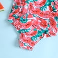 thumbnail image 5 of YunPes Girls One Piece Hawaiian Ruffle Swimsuit, Watermelon Print Ruffle Beachwear Holiday Beach Bathing Suit for Kids Toddler, 5 of 6