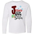 thumbnail image 3 of Inktastic Jesus is the Reason for the Season Pinecone and Snowflakes Long Sleeve Youth T-Shirt, 3 of 5