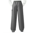 thumbnail image 6 of Dezsed Girls Cargo Sweatpants Baggy Fleece Loose Straight Leg Joggers Sweat Pants Elastic Waist Wide-Leg Athletic Pants 14 Years Dark Gray, 6 of 9