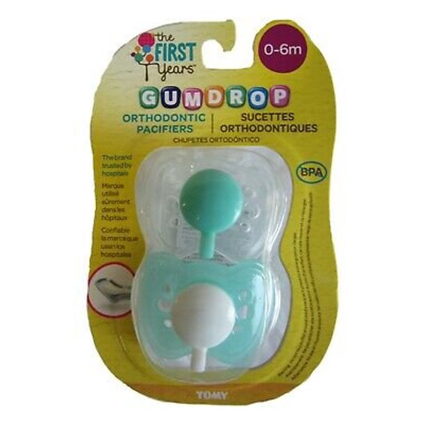 The First Years Gumdrop Orthodontic Pacifiers, 06 months