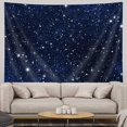 thumbnail image 3 of Tapiz de pared con estrellas y cielo nocturno, tapiz de pared con diseño de galaxia azul oscuro, universo, espacio, tapiz de pared abstracto con fantasía cósmica y cielo estrellado para dormitorio,, 3 of 8
