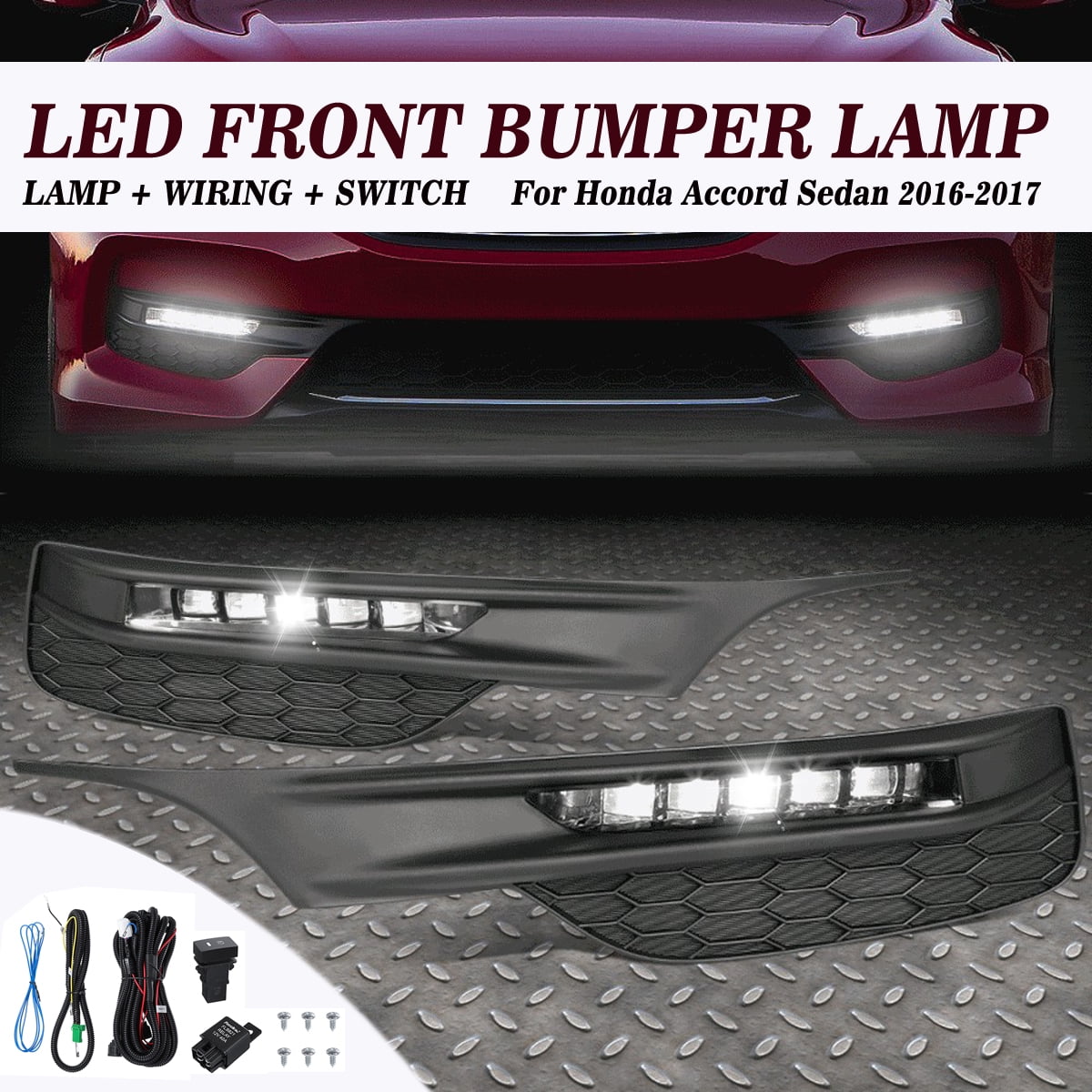 LED Fog White Lights Front Bumper Lamps 