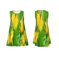 thumbnail image 7 of Fotbe Bees Pollinates A Yellow Dandelion Pattern Women’s Summer Tank Midi Dress – Sleeveless A-Line Dress, Floral T-Shirt Dress, Casual Flowing Beach Sundress, 7 of 7
