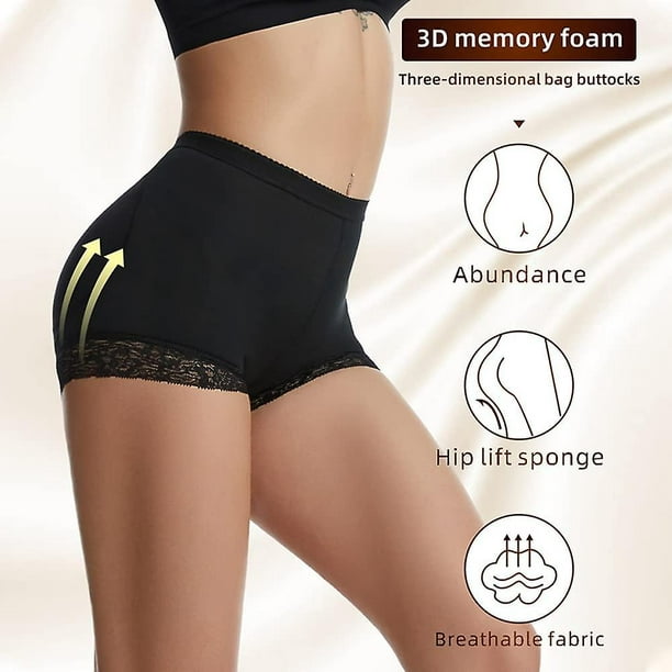 Plus Size Butt Lifting Hip Padded Lace-trim Shapewear Shorts