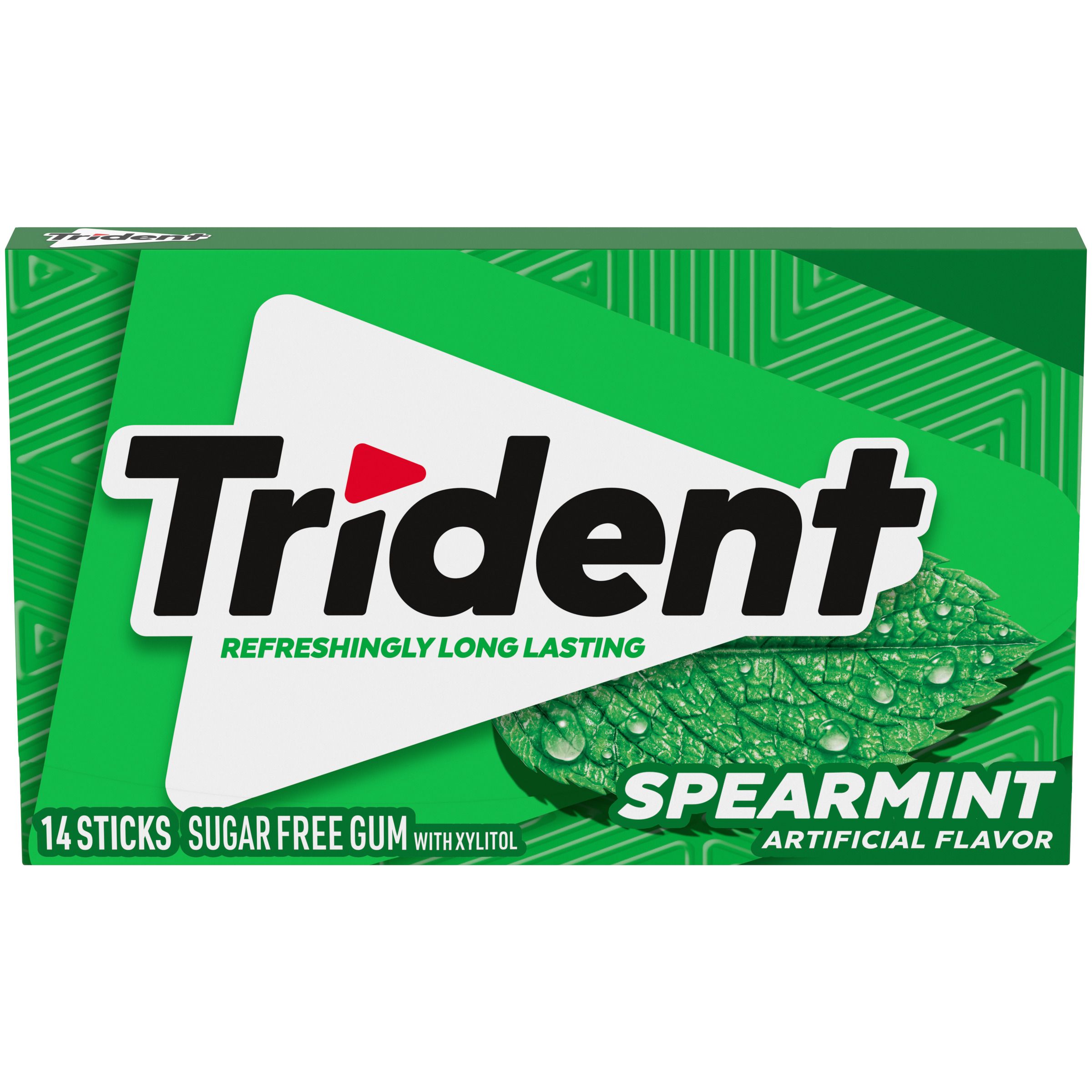 Trident Sugar Free Gum, Spearmint, Regular Size, 14 Pieces - image 3 of 13