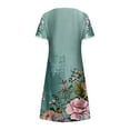 thumbnail image 5 of Viikei Womens Dresses Summer,Elegant Short Sleeve Dress for Women,Women's Summer Casual Print Beach Short Sleeved Round Neck Loose Tank Top Dress Mint Green S, 5 of 5