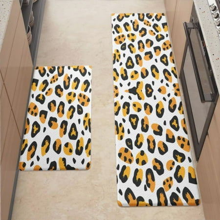 

Anti Fatigue Kitchen Mat Leopard Kitchen Rugs Non Slip Cushioned Standing Mat for Sink Floor Laundry Office Desk Mid 17.3 x 29