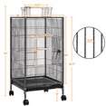 thumbnail image 4 of Yaheetech Cage à Oiseaux en Fer Forgé de 40 Pouces, avec Support Roulant, Noir, 4 of 9
