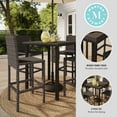 thumbnail image 4 of Martha Stewart 5-Piece Indoor-Outdoor Bar Set with 4 Patio Bar Stools and Bar Height Table with Engineered Wood Top in Brown Rattan Wicker, 4 of 11