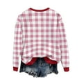 thumbnail image 5 of Diufon Christmas Sweatshirts for Women Plus Size Cute Graphic Plaid Sweatshirt Oversized Color Block Pullover Tops, 5 of 9