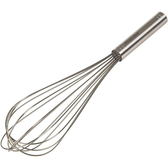 Progressive International by Progressive 12" Balloon Whisk, Handheld Steel Wire Whisk Perfect for Blending, Whisking, Beating and Stirring, BPA Free, Dishwasher Safe, Stainless Steel