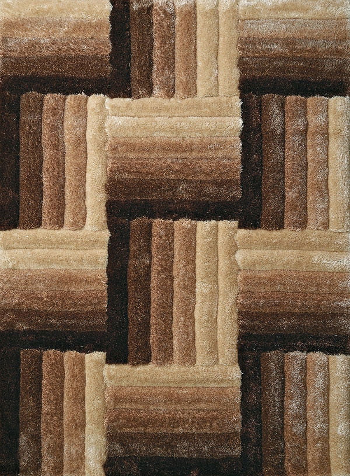 United Weavers Veria Doux Shag Geometric Area Rug, Beige, 5'3" X 7'2"