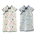 thumbnail image 1 of Vestido Qipao Cheongsam para niñas, Vestido Floral de Verano para niñas pequeñas, Vestido Informal para niñas pequeñas, 100 cm, 1 of 5